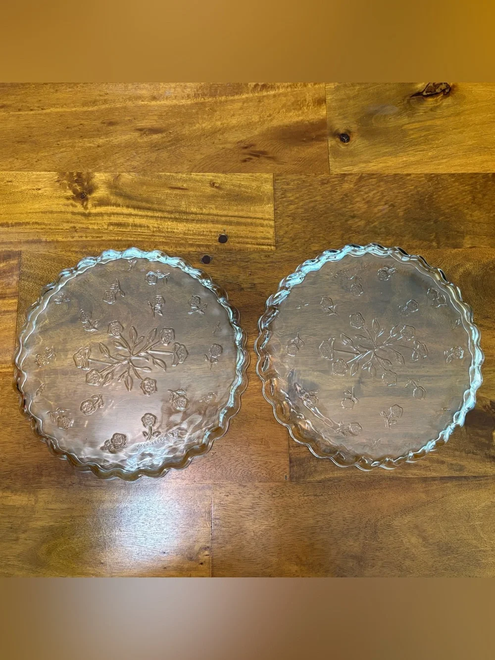 Savannah Clear Anchor Hocking 10” Quiche Set of 2 Vintage Like New Ovenproof